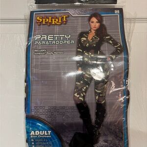 Spirit Women's Camo Pretty Paratrooper Costume - Green, Black